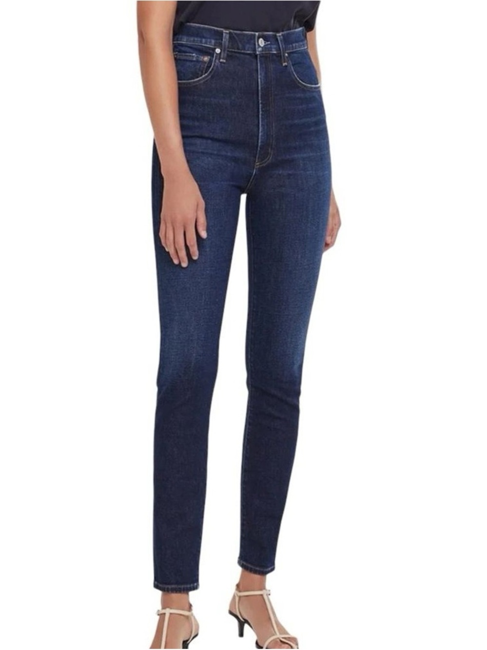 Agolde Pinch Waist Hi-Rise Skinny Ovation Dark Wash Denim Jeans
